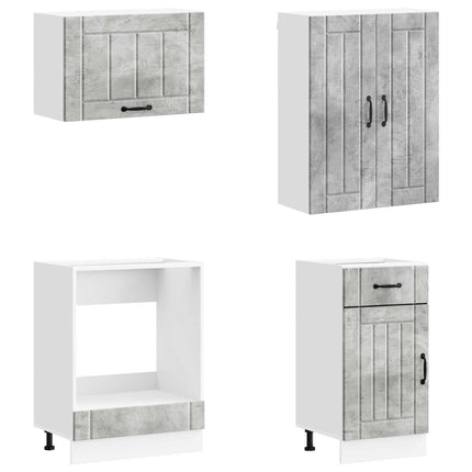 Köksenhet LUCCA 8 pcs Betonggrå Konstruerat trä