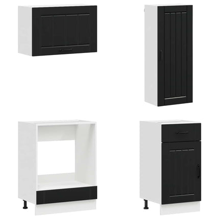 Köksenhet LUCCA 8 pcs Svart Konstruerat trä