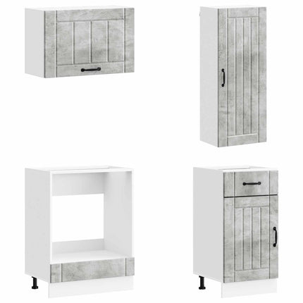 Köksenhet LUCCA 8 pcs Betonggrå Konstruerat trä