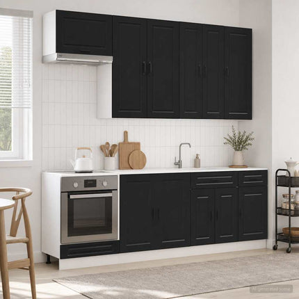 Köksenhet PORTO 8 pcs Svart Konstruerat trä