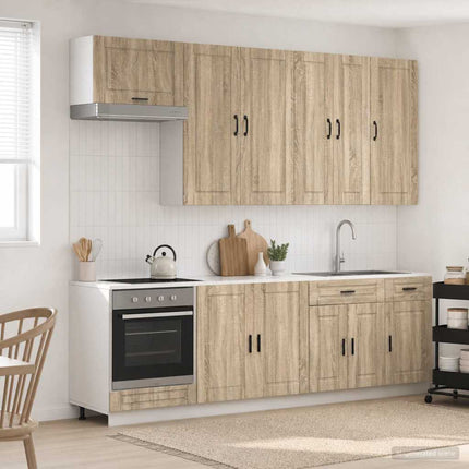 Köksenhet PORTO 8 pcs Sonoma-ek Konstruerat trä