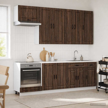 Köksenhet PORTO 8 pcs Brun ek Konstruerat trä