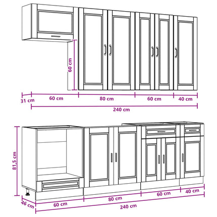 Köksenhet PORTO 8 pcs Artisan-ek Konstruerat trä