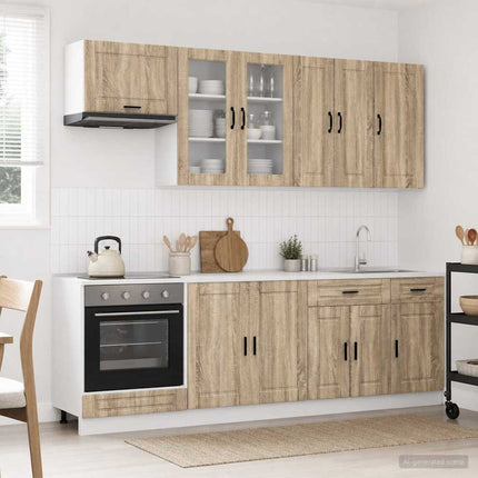Köksenhet PORTO 8 pcs Sonoma-ek Konstruerat trä