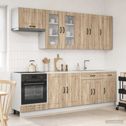 Köksenhet KALMAR 8 pcs Sonoma-ek Konstruerat trä