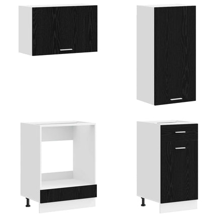 Köksenhet LYON 8 pcs Svart ek Konstruerat trä
