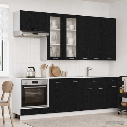 Köksenhet LYON 8 pcs Svart ek Konstruerat trä