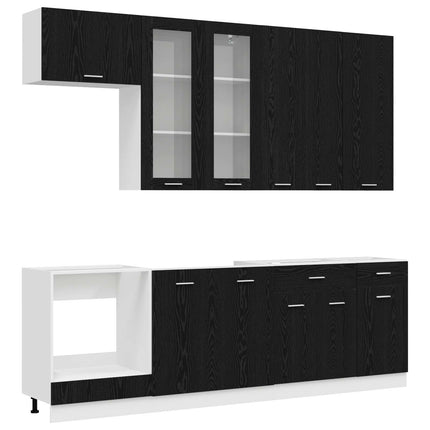 Köksenhet LYON 8 pcs Svart ek Konstruerat trä