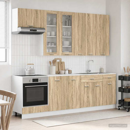 Köksenhet LYON 8 pcs Sonoma-ek Konstruerat trä