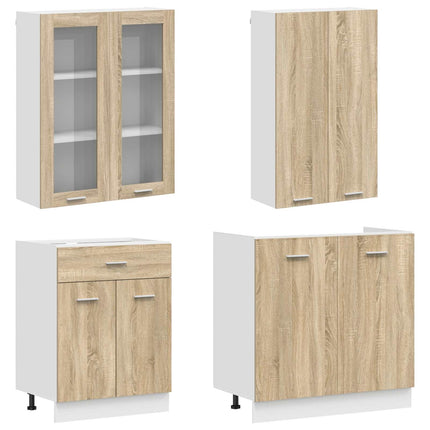 Köksenhet LYON 8 pcs Sonoma-ek Konstruerat trä