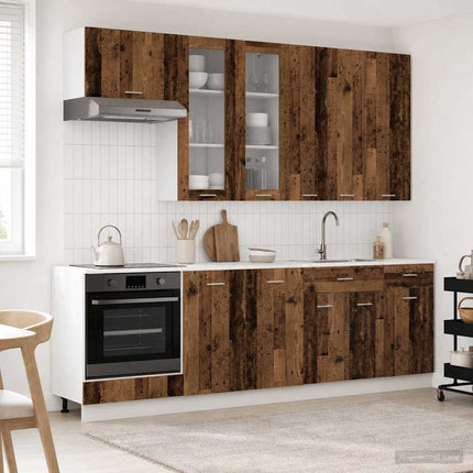 Köksenhet LYON 8 pcs Gammalt trä Konstruerat trä