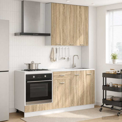 Köksenhet LYON 5 pcs Sonoma-ek Konstruerat trä