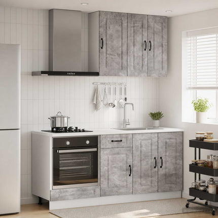 Köksenhet KALMAR 5 pcs Betonggrå Konstruerat trä