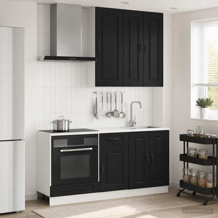 Köksenhet KALMAR 5 pcs Svart Konstruerat trä