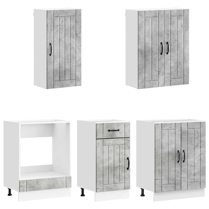 Köksenhet LUCCA 5 pcs Betonggrå Konstruerat trä