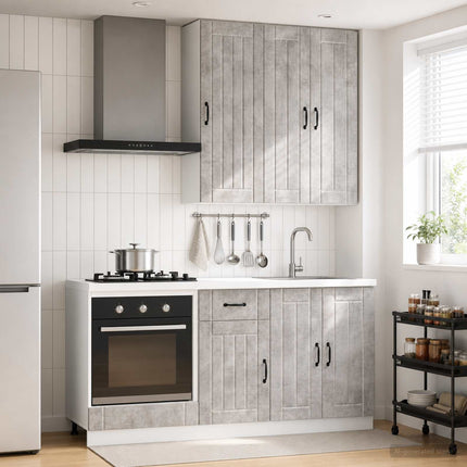Köksenhet LUCCA 5 pcs Betonggrå Konstruerat trä