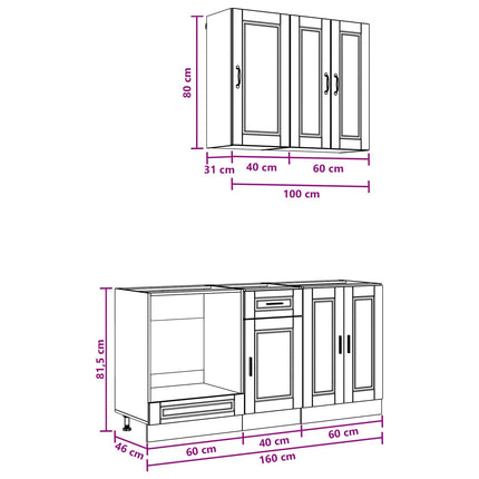Köksenhet PORTO 5 pcs Gammalt trä Konstruerat trä