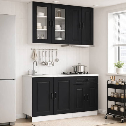 Köksenhet KALMAR 4 pcs Svart Konstruerat trä