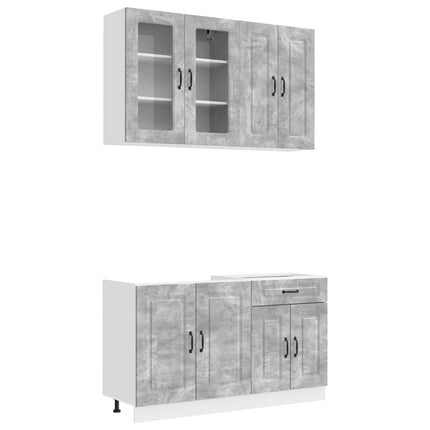 Köksenhet KALMAR 4 pcs Betonggrå Konstruerat trä