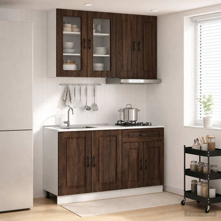 Köksenhet KALMAR 4 pcs Brun ek Konstruerat trä