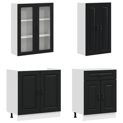 Köksenhet KALMAR 4 pcs Svart Konstruerat trä