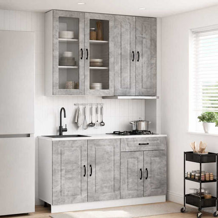 Köksenhet KALMAR 4 pcs Betonggrå Konstruerat trä