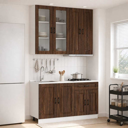 Köksenhet KALMAR 4 pcs Brun ek Konstruerat trä