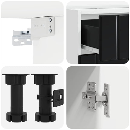 Köksenhet LUCCA 4 pcs Svart Konstruerat trä