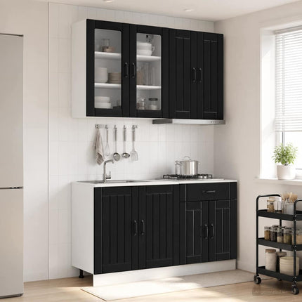 Köksenhet LUCCA 4 pcs Svart Konstruerat trä