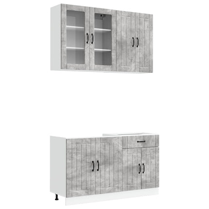 Köksenhet LUCCA 4 pcs Betonggrå Konstruerat trä