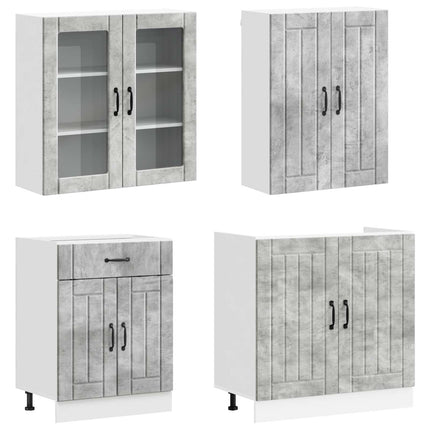Köksenhet LUCCA 4 pcs Betonggrå Konstruerat trä