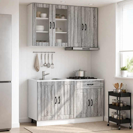 Köksenhet LUCCA 4 pcs Grå Sonoma Konstruerat trä