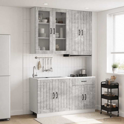 Köksenhet LUCCA 4 pcs Betonggrå Konstruerat trä