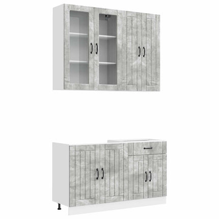 Köksenhet LUCCA 4 pcs Betonggrå Konstruerat trä