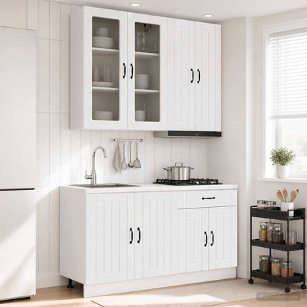 Köksenhet LUCCA 4 pcs Vit högglans Konstruerat trä
