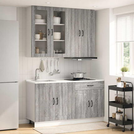 Köksenhet LUCCA 4 pcs Grå Sonoma Konstruerat trä