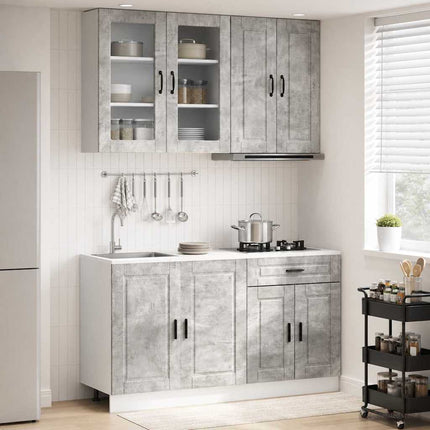 Köksenhet PORTO 4 pcs Betonggrå Konstruerat trä