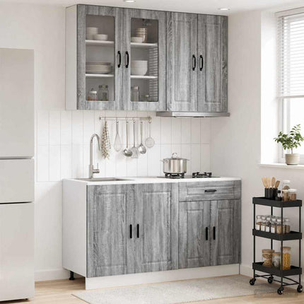 Köksenhet PORTO 4 pcs Grå Sonoma Konstruerat trä