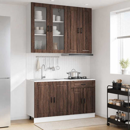 Köksenhet PORTO 4 pcs Brun ek Konstruerat trä