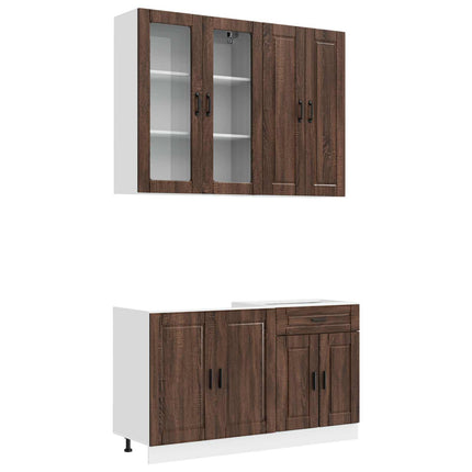 Köksenhet PORTO 4 pcs Brun ek Konstruerat trä