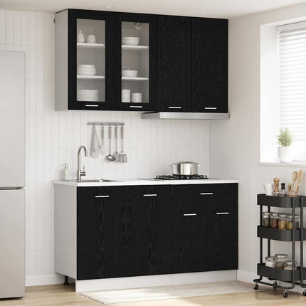 Köksenhet LYON 4 pcs Svart ek Konstruerat trä