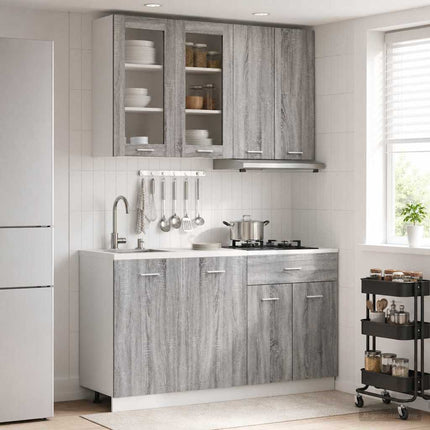 Köksenhet LYON 4 pcs Grå Sonoma Konstruerat trä