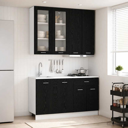 Köksenhet LYON 4 pcs Svart ek Konstruerat trä