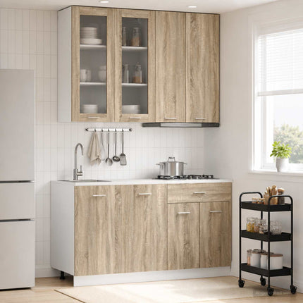 Köksenhet LYON 4 pcs Sonoma-ek Konstruerat trä