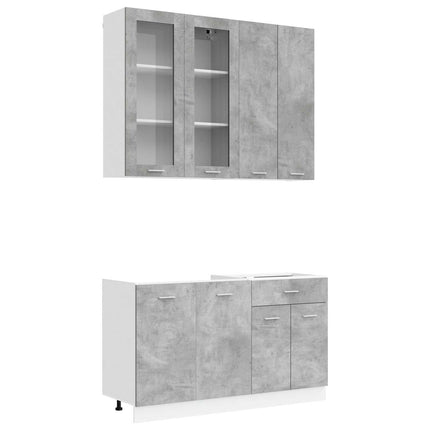 Köksenhet LYON 4 pcs Betonggrå Konstruerat trä