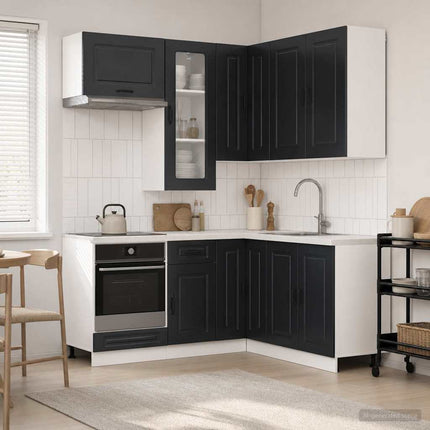 Köksenhet KALMAR 8 pcs Svart Konstruerat trä