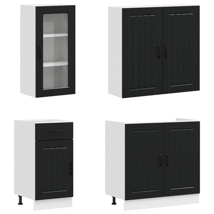 Köksenhet LUCCA 8 pcs Svart Konstruerat trä
