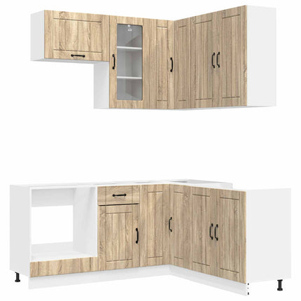 Köksenhet LUCCA 8 pcs Sonoma-ek Konstruerat trä