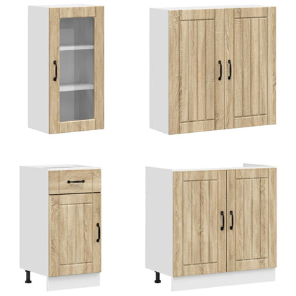Köksenhet LUCCA 8 pcs Sonoma-ek Konstruerat trä