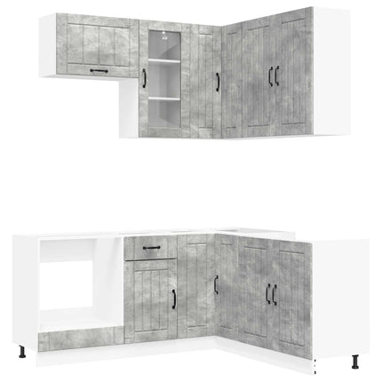 Köksenhet LUCCA 8 pcs Betonggrå Konstruerat trä